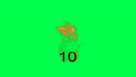 animated number 10 with fire effects