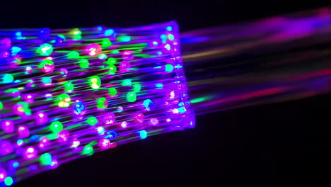 colorful glowing led fiber optics