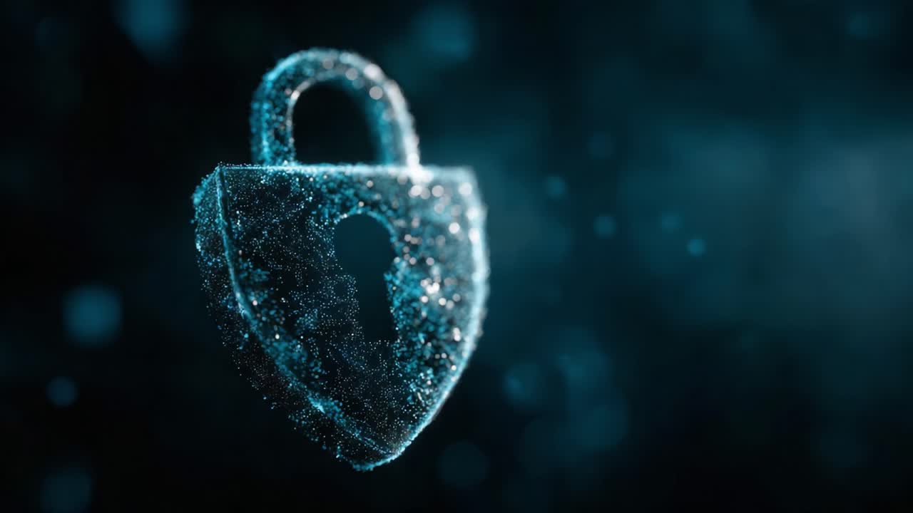 A Stunning Visual Representation of Security with a Futuristic Padlock, Highlighting Themes of Protection, Privacy, and Digital Safety in a Modern World