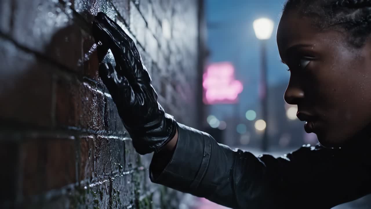 Rainy Night Puddle Reflection