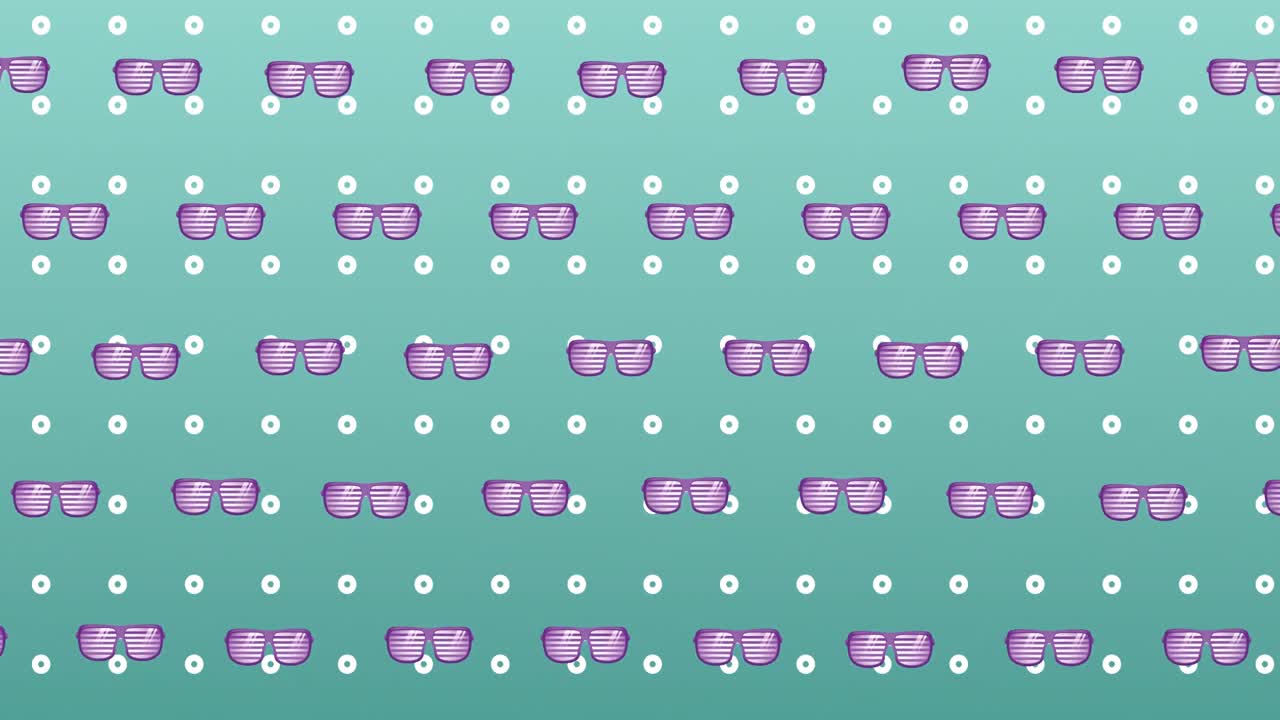 animación de vasos sobre un fondo con puntos de menta