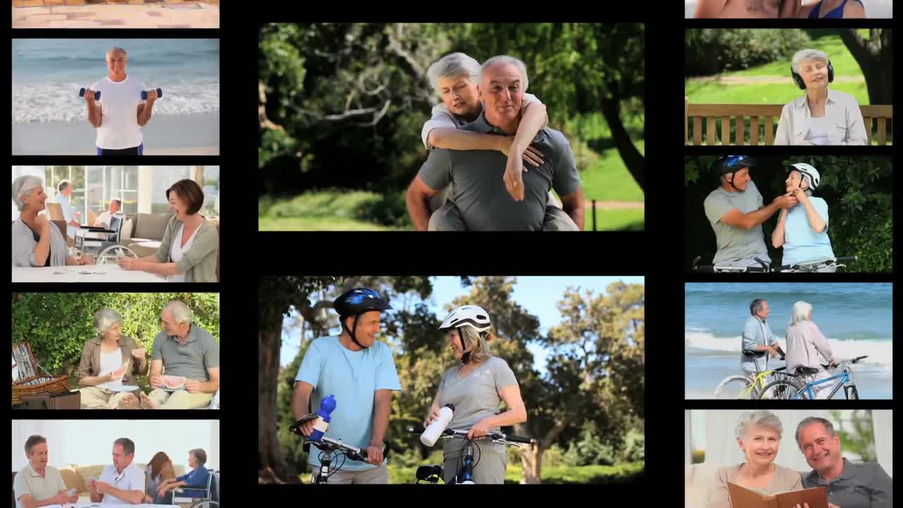 montaje de personas mayores