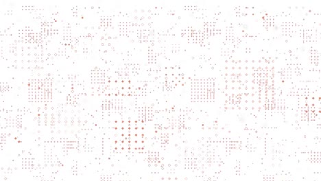 animation of rows of dots and data processing on white background