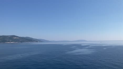 coast of the island of cres as seen from the ferry, summer vacation trip to croatia