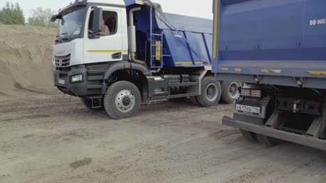 dump trucks at a construction site