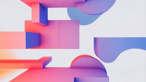 Vibrant Abstract 3D Geometric Shapes with Gradient Colors