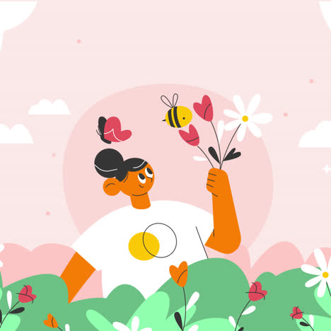 woman in a garden