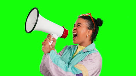 green screen megaphone, scream