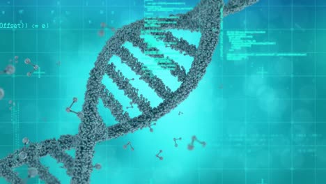 Animation-Des-Spinnens-Von-DNA-Strängen-Und-Der-Verarbeitung-Medizinischer-Daten