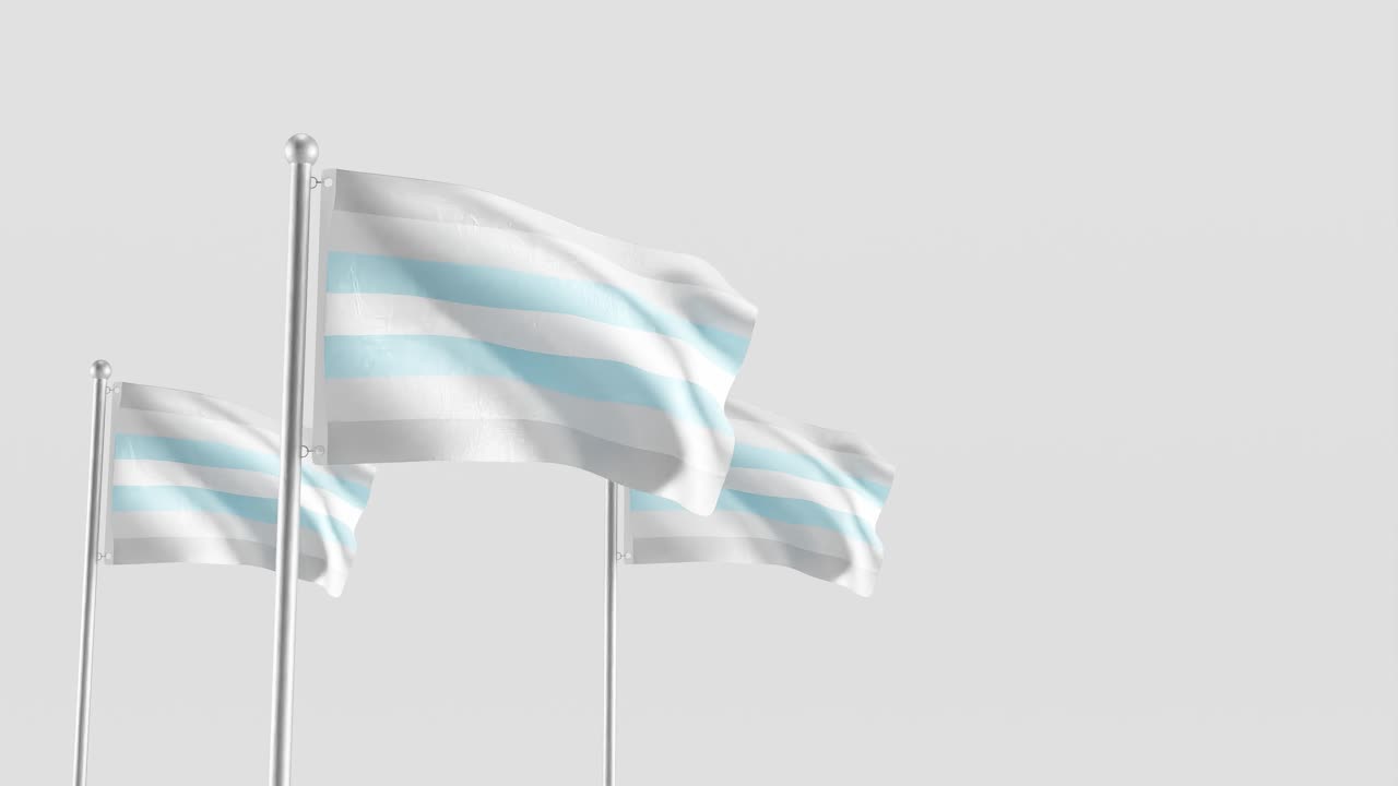 la bandera del orgullo de demiboy en 3d sobre un fondo blanco