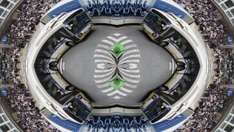 timelapse of tokyo city scene and skyline made into abstract fisheye tiny planet