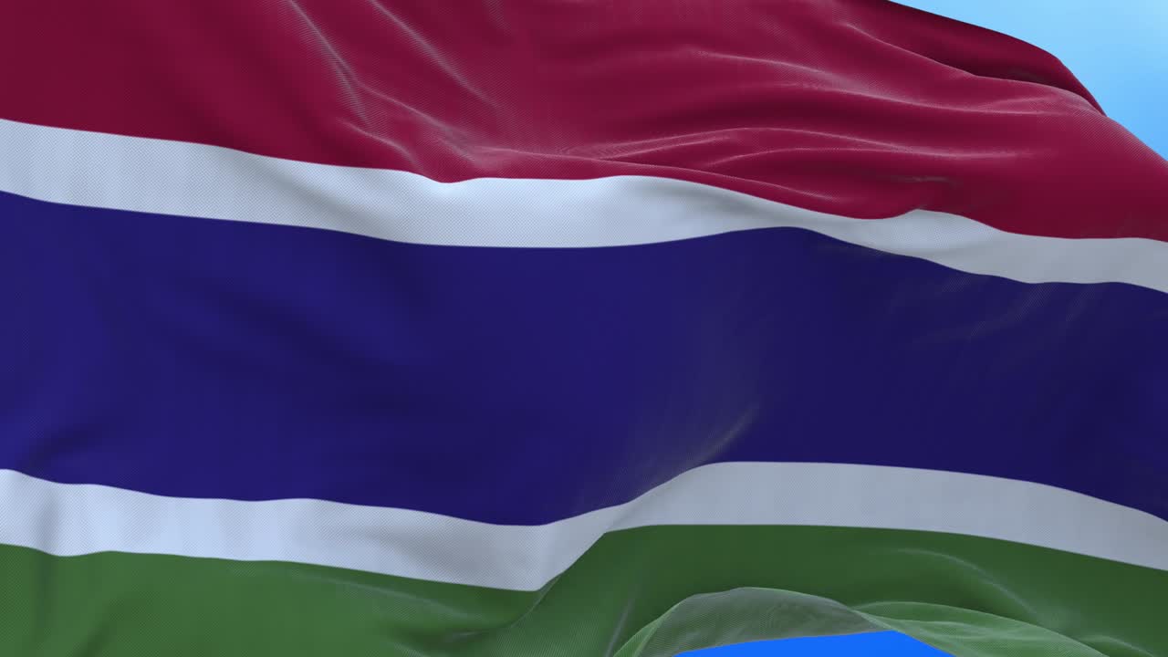 Seamless loop of Gambian flag.