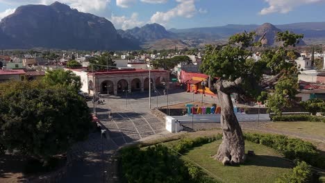 scenic view of a town in morelos, with a message from rhea chaudhary discussing tasks