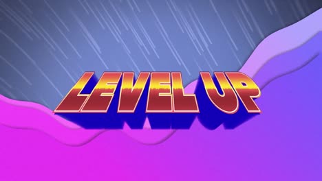 animation of level up text over shapes