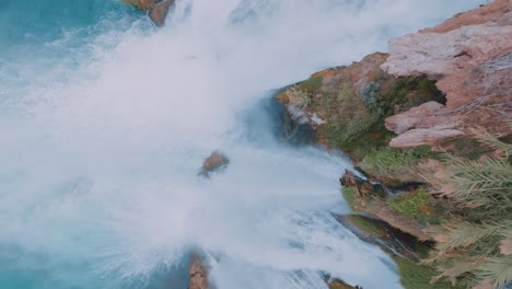 aerial view of a powerful waterfall