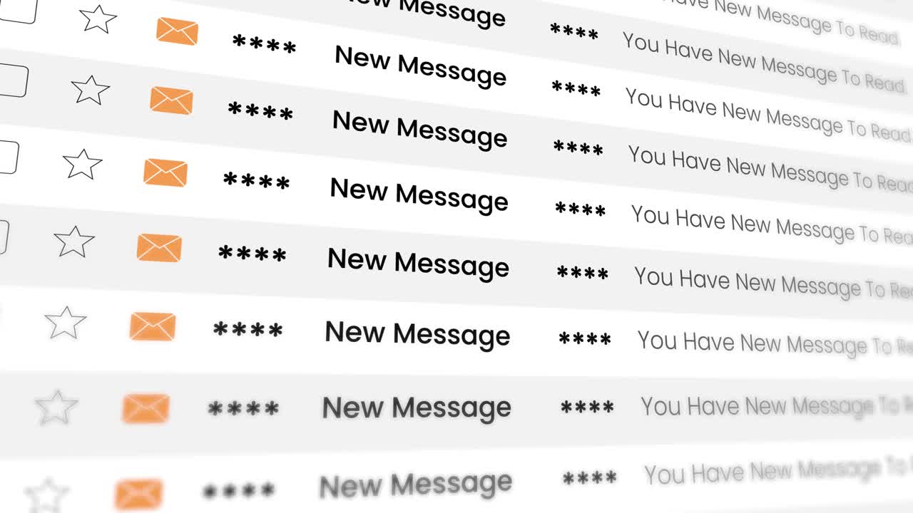 Email Inbox with Multiple Unread New Messages