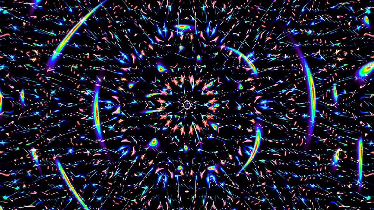 patrón de kaleidoscopio abstracto con colores completos. mandala mágica. 4k