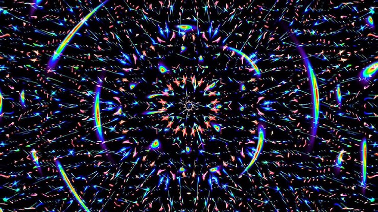 Abstract Kaleidoscope pattern with full colors. Magic mandala. 4k