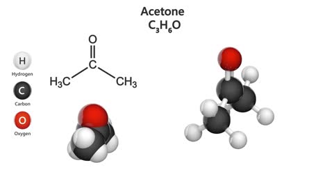 acetone (c3h6o). seamless loop.