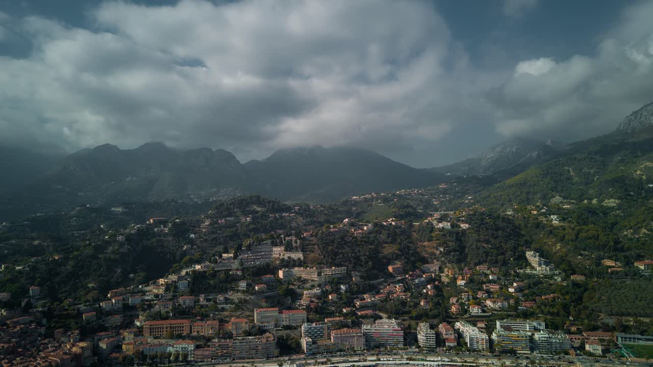 Hyperlapse Menton France Dramatic clouds