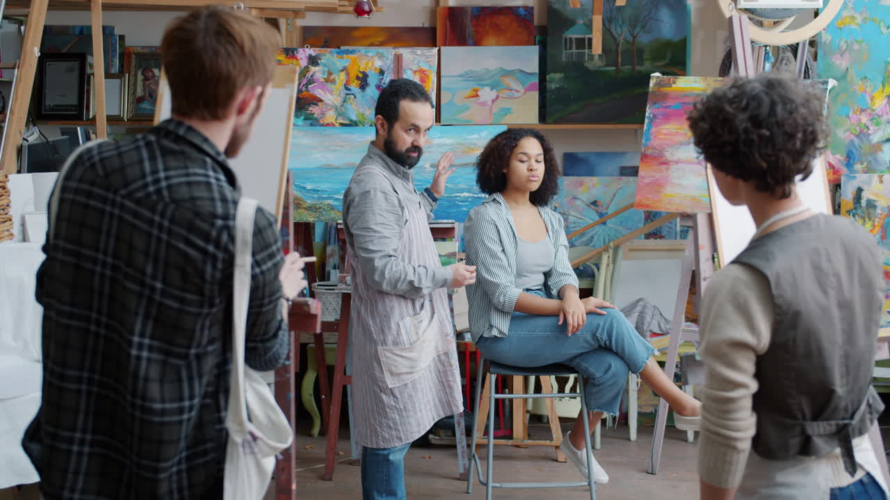 Art Students in a Painting Class