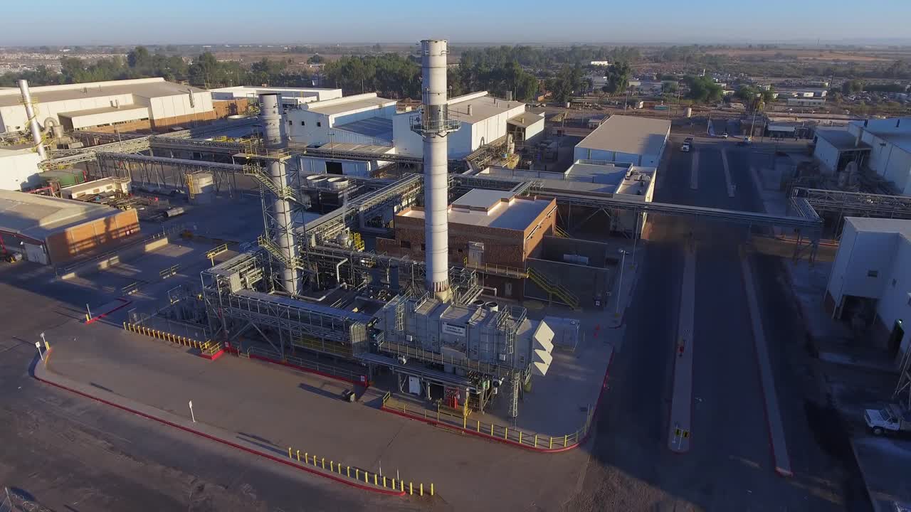 Aerial view large industry complex