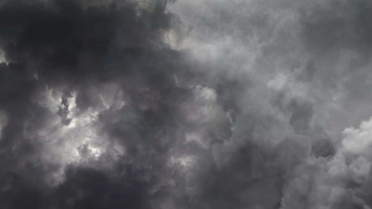 Supercell thunderstorm with dramatic storm clouds video background