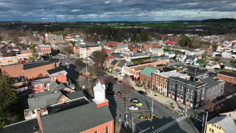 dramatic light and sky in small town america