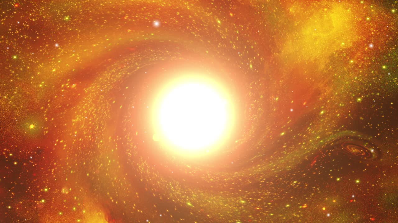 яркий свет, обитающий в оранжевом газовом облаке, черная дыра