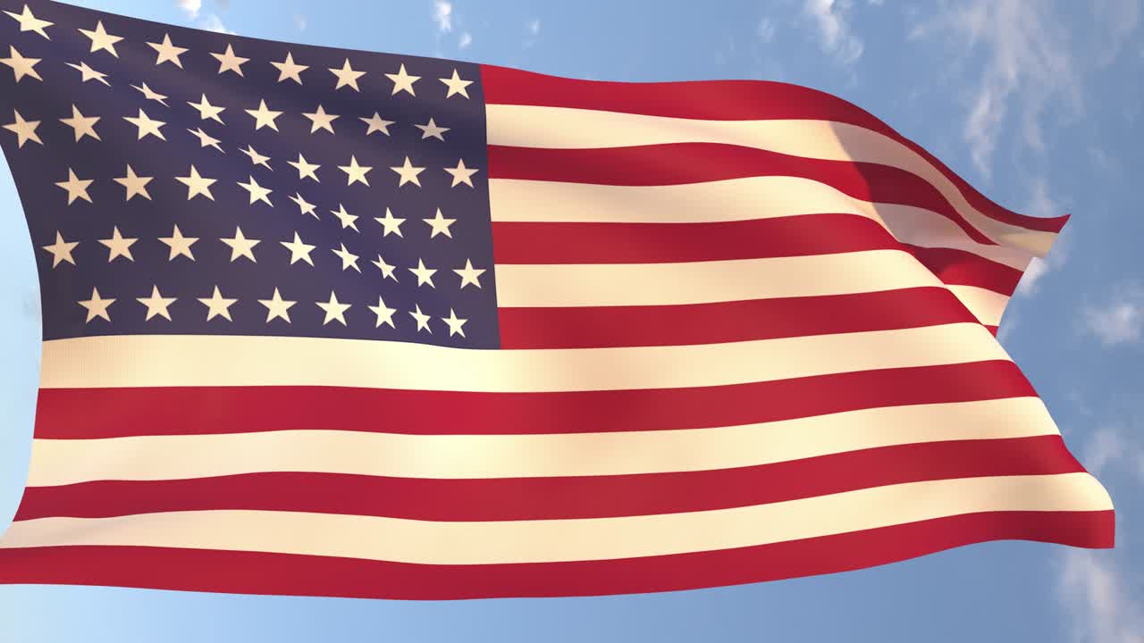 alto detalle de la bandera estadounidense de los estados unidos video de stock de bucle sin costuras