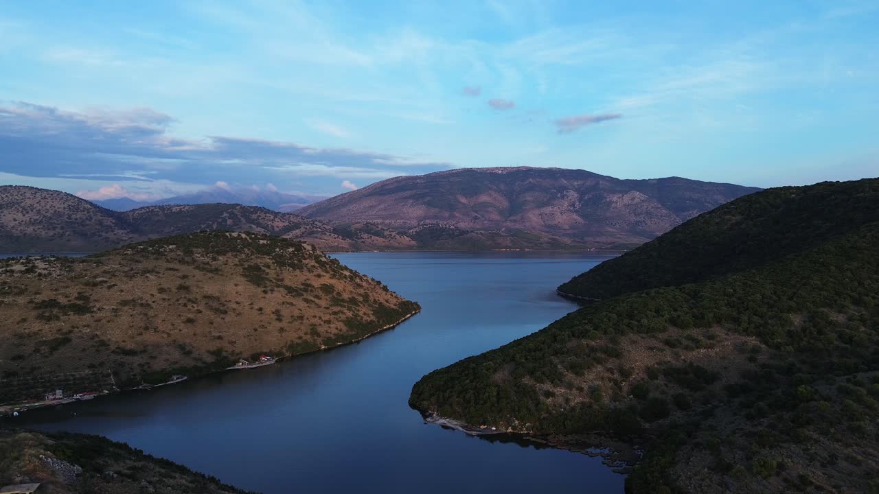 Ksamil lake Butrint Albania salt water lagoon fishing lake Balkan country