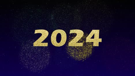 happy new year 2024 graphic with fireworks 4k