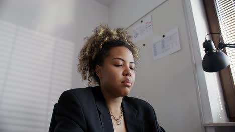 woman working at a desk