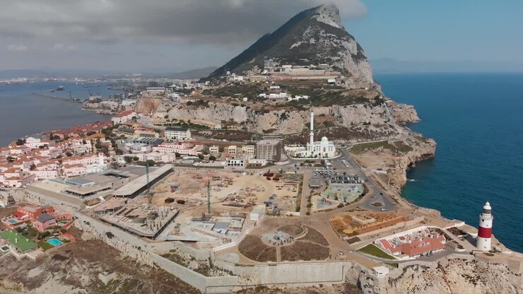 Panoramica aerea della penisola di Gibilterra.