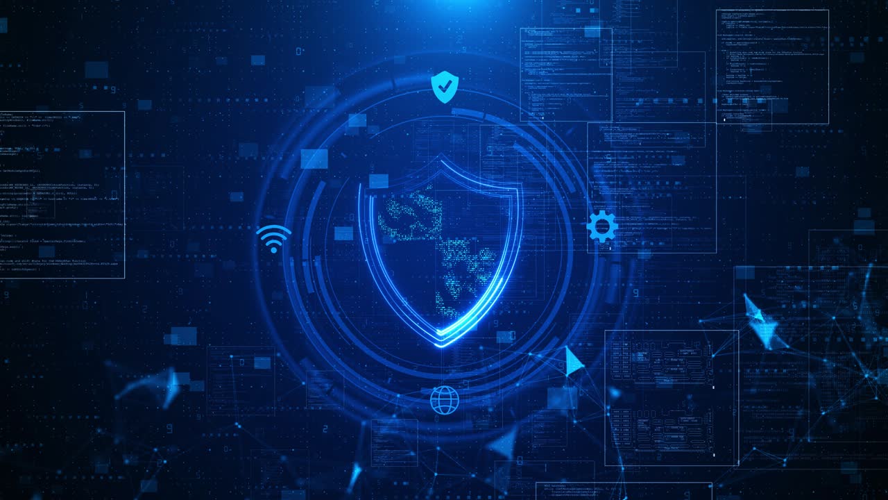 Cyber security shield symbol and lock data protection cyber privacy innovative concept of advanced