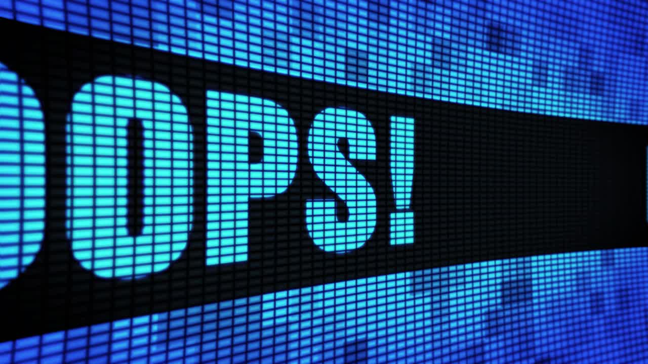 Error Message on Digital Display