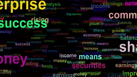 Business concept words moving OUT, seamless loop