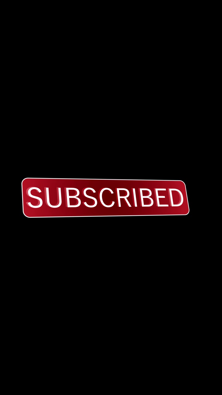 Red subscribed button click background with white text mouse cursor black clean space and social