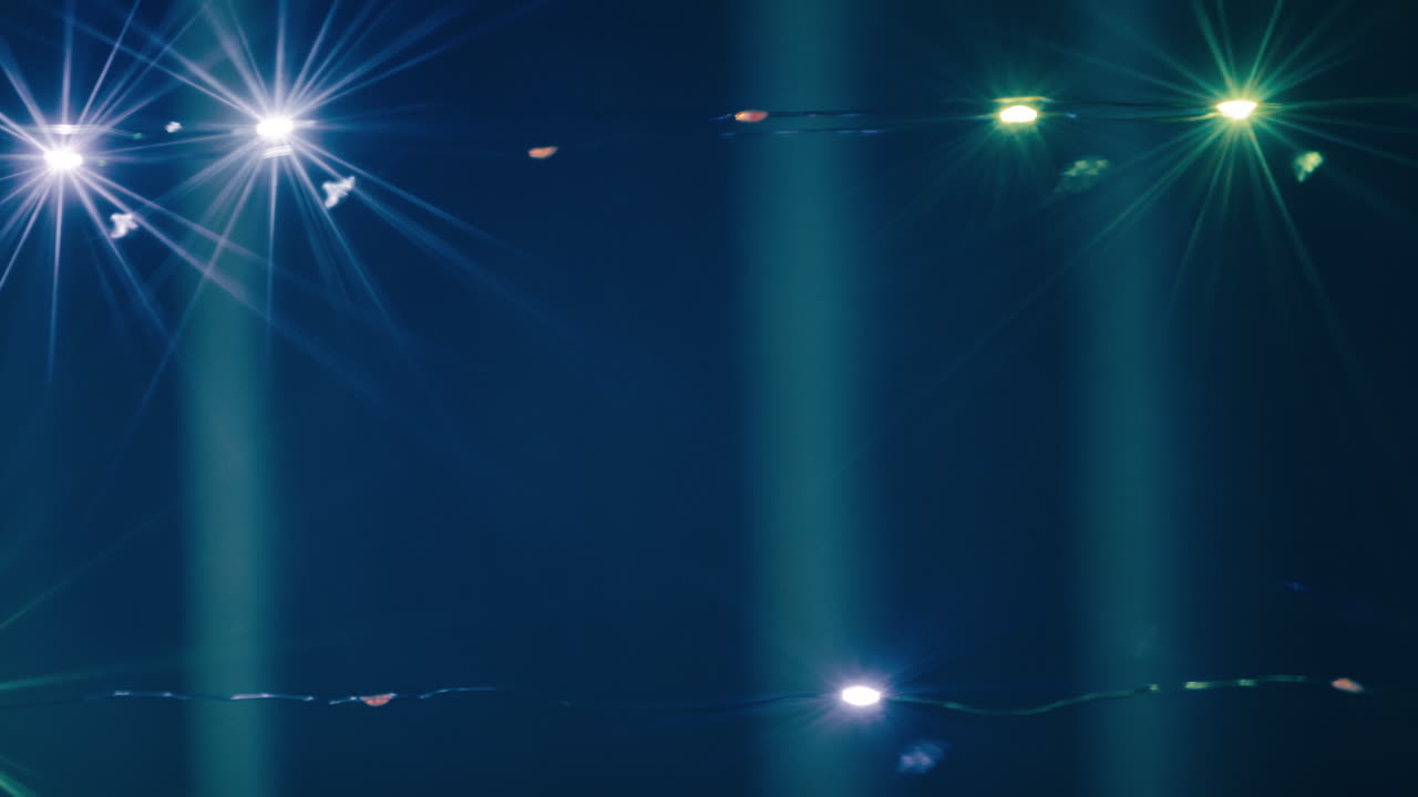 Flashing Christmas lights with copy space in the center