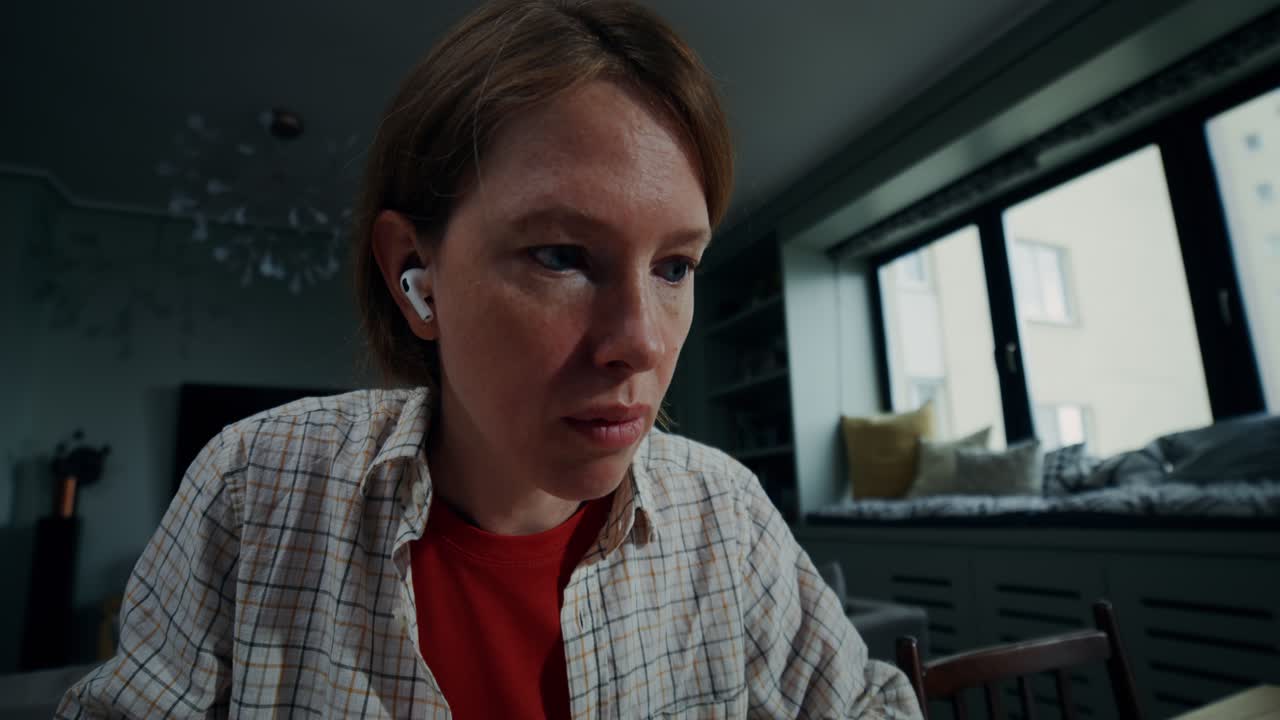 Woman in a video call
