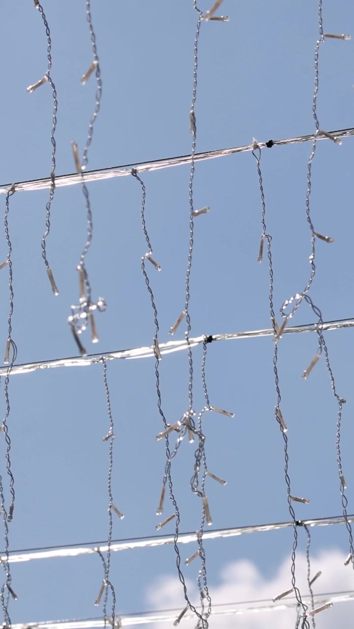 Icicles dripping water as they melt