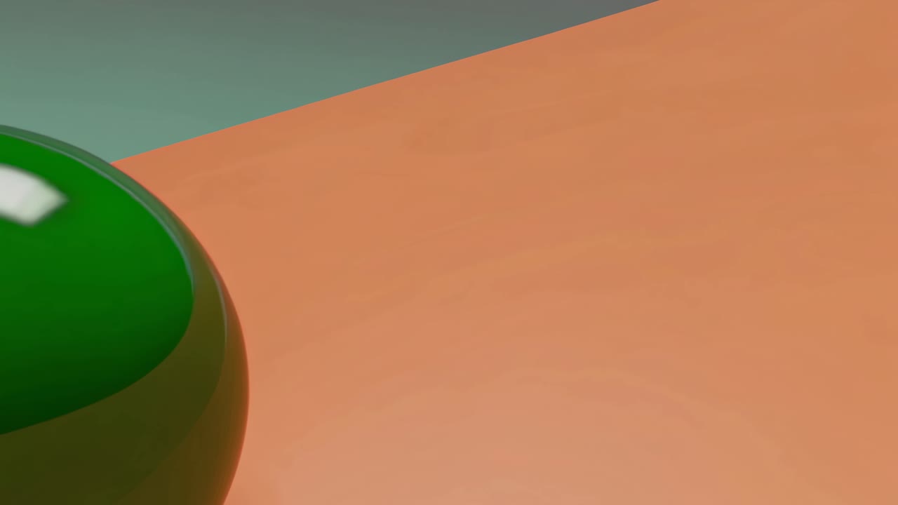 esfera verde en un fondo de gradiente