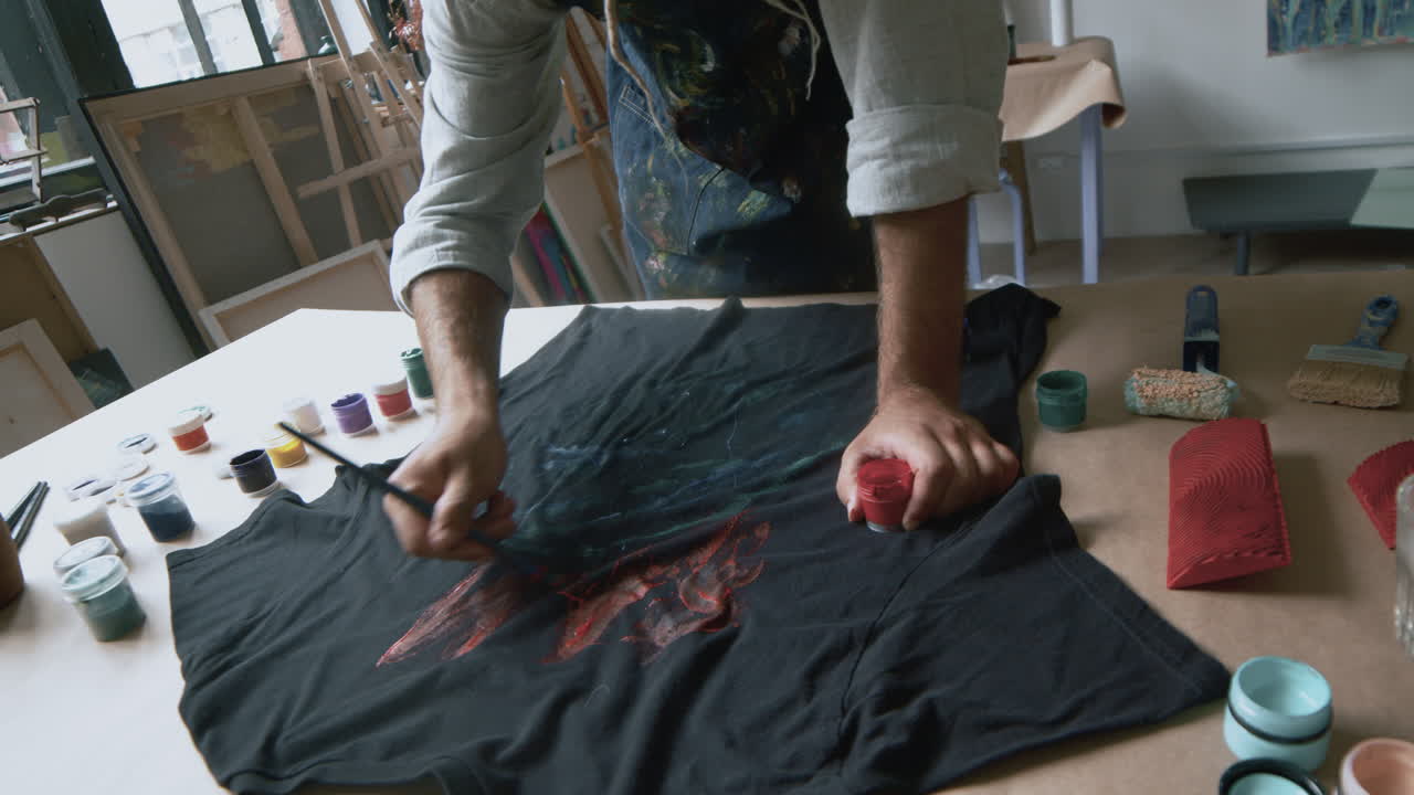 Artist in an art studio