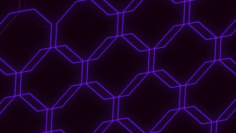 purple neon hexagons pattern in rows