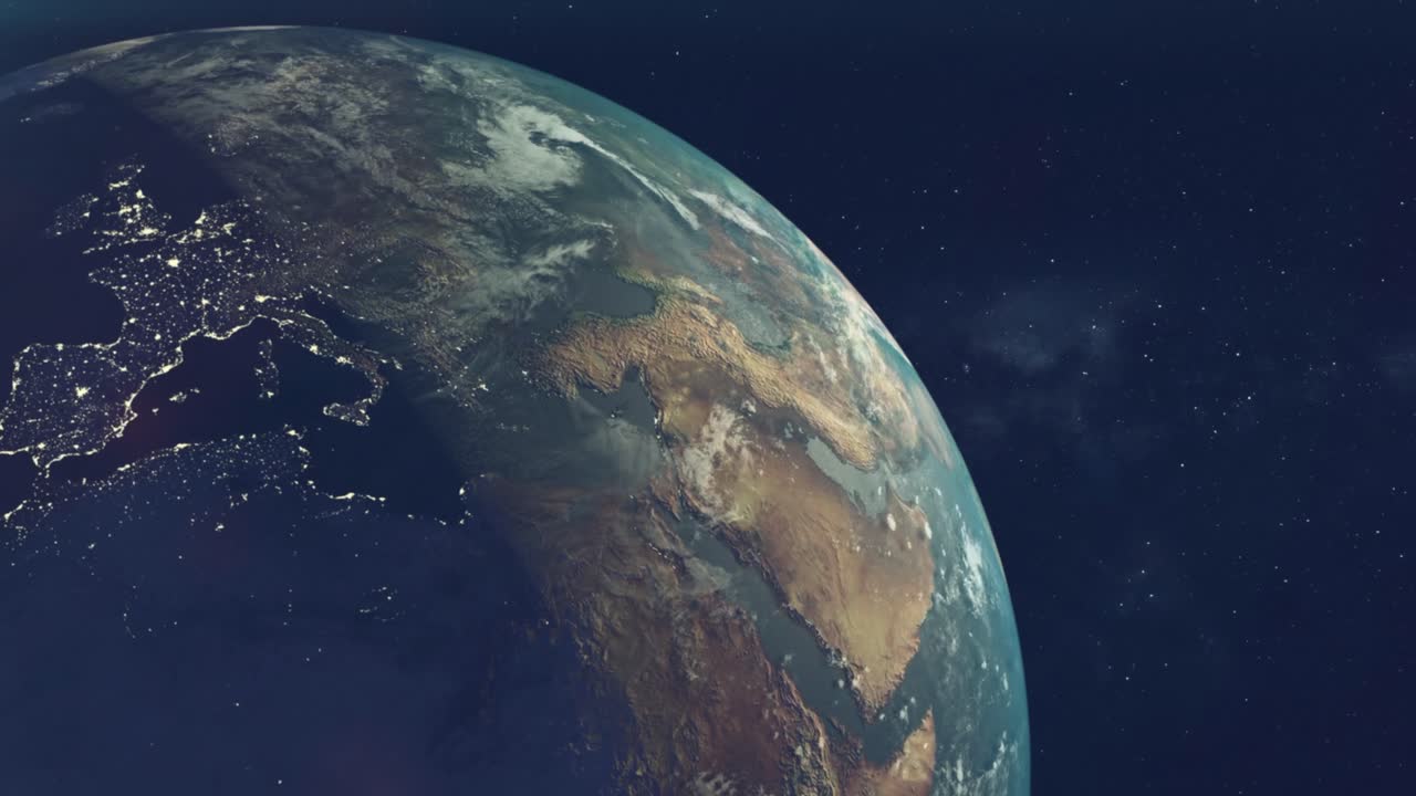 planeta tierra girando en el espacio estrellas galaxia universo ciencia mundo mundo realista vía láctea