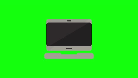 color laptop computer pc notebook icon flat 10 animations green screen chroma key