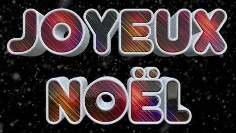 joyeux noel 3d shiny and colorful text