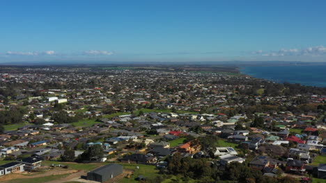 aerial coastal townships of clifton springs and curlewis australia