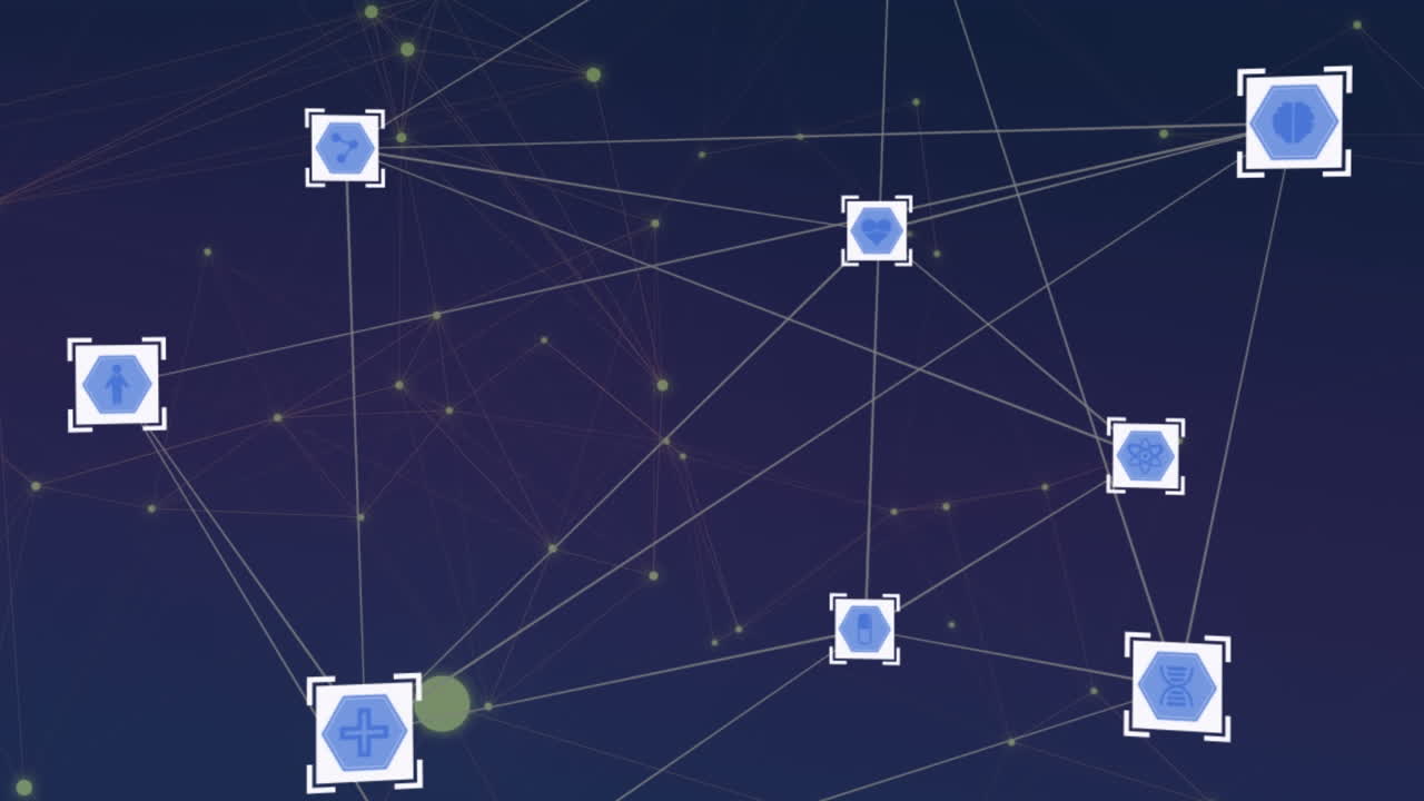 animación de formas sobre un fondo azul