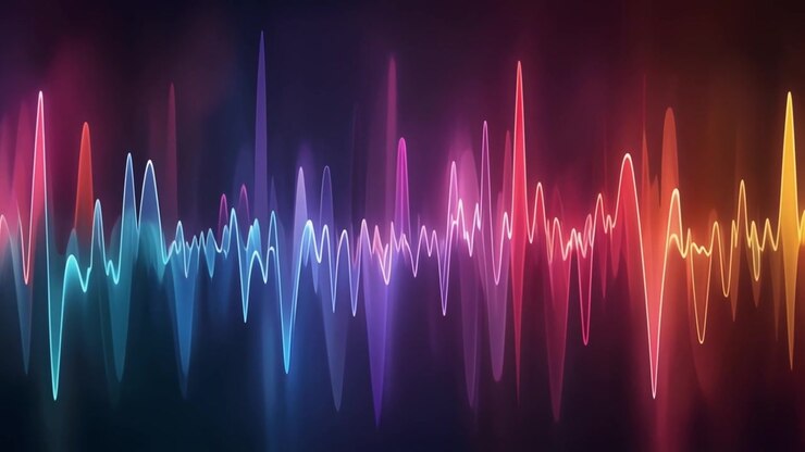 Abstract Colorful Audio Waveform Visualization
